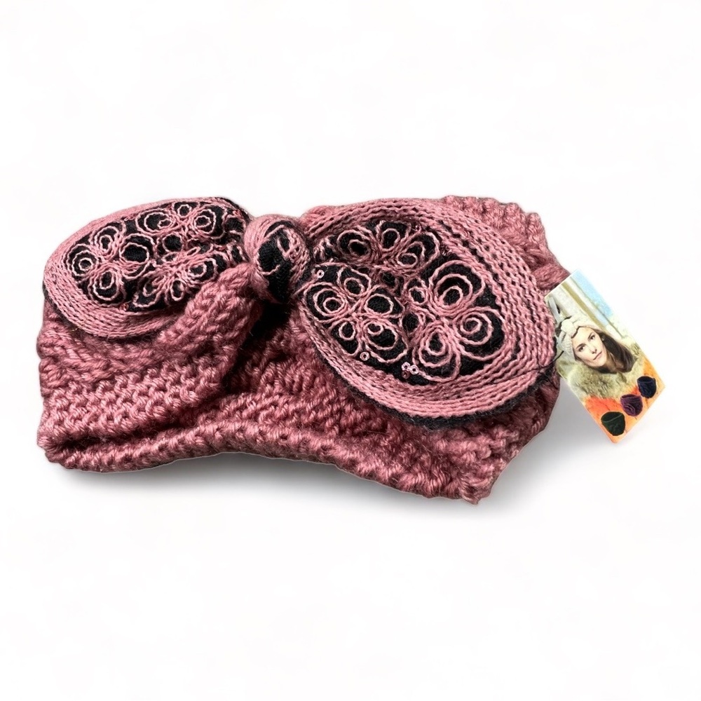 NWT Knotted knitted hair band pink